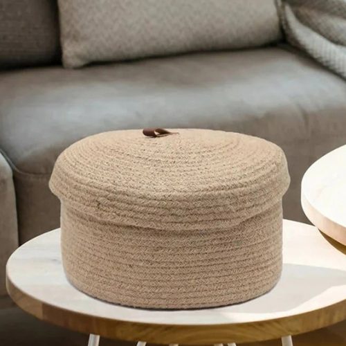 Round Jute Organizer Basket